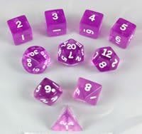 Koplow Games Orchid Transparent Polyhedral Dice Set - 10pc Set in Tube