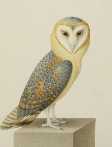 Affiche de arts une chouette effraie Nicolas Robert toile 60x90cm