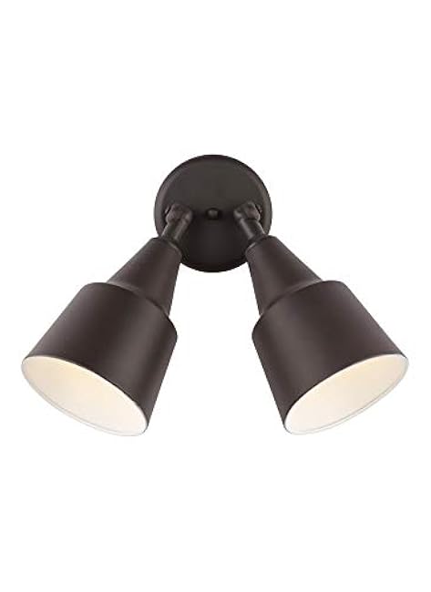 Generation Lighting 8560702-71 Outdoor Flood Light Adjustable Swivel Aluminum Flood Light, 2-Light 240 Total Watts, 13 H x 23 W, Antique Bronze