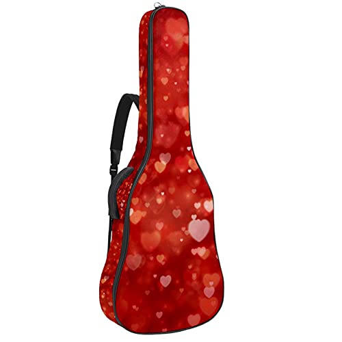 Housse guitare acoustique imperméable avec fermeture éclair robuste motif cœur