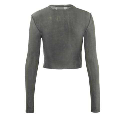 Women Sexy Sheer Mesh See Through Graphic Crop Top Long Sleeve Cut Out Tee Club Outfits4