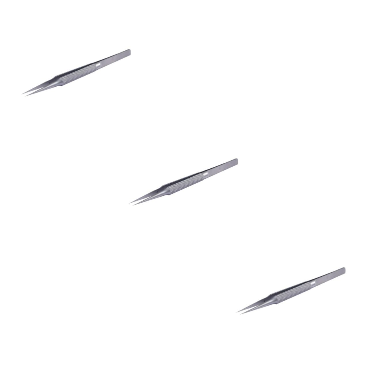 OSALADI 3-teiliges Präzisions-winkelpinzetten-reparaturwerkzeug Aus Edelstahl 0 15 Mm Für Die Herstellung Magnetischer Schmuckstücke Im Labor