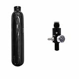TUXING PCP Air Tank 0.3L 4500Psi High Pressure Composite Cylinder,18Cu in 300cc Diving Tank with Regulator Valve Gauge M18*1.5 Output Pressure 2200Psi