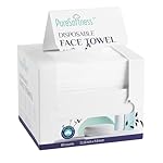 Disposable Face Towel, 100% Cotton, Extra Large 12" x 10", Soft Dry Wipe Face Wash, Makeup Remover, Biodegradable Towelette for Sensitive Skin 80 Count (1 Pack)