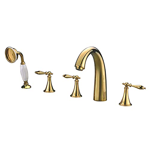 Robinet de baignoire doré et douchette pour vos moments de détente à la maison