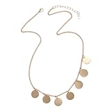 MAGICLULU Collar de Dama Colgante Redondo de Aleación, Cadena Ajustable para Mujer, Collar de Clavícula Elegante para Boda y Uso Diario, Joyería Ligera y Segura para Piel