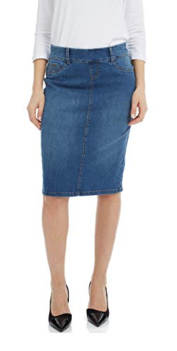 ESTEEZ Denim Midi Skirt for Women – Blue Modest...