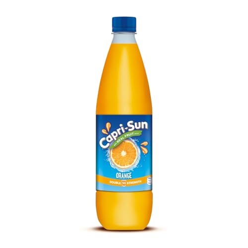 Capri-Sun Double Strength Orange Squash (1 Litre) - No Added Sugar - Made with Real Fruit Juice - No Artificial Flavours or Colours