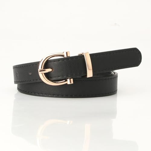 Round Buckle Needle Buckle Pants Bands Adjustable Women Belt Women(Black)
