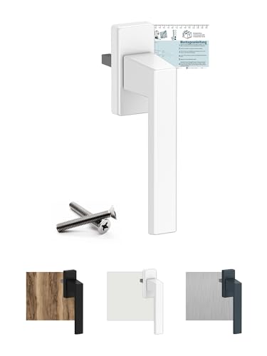 VOOXA Exklusiv Aluminium Fenstergriff | Weiß RAL9016 (35mm) | für Fenster, Terrassen-/Balkontüren aus Holz, Kunststoff oder Aluminium | Kipp-Funktion | ergonomische, angenehme Haptik