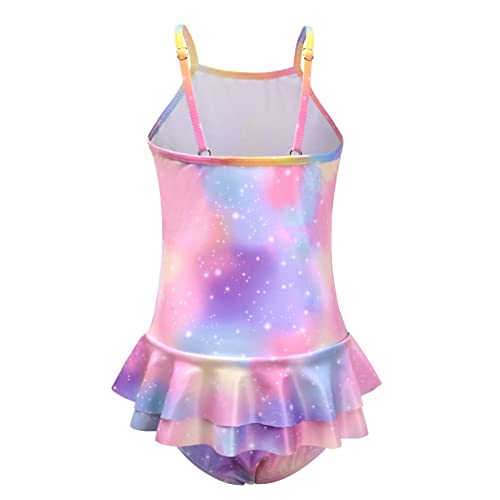 Image of QPANCY One Piece Swimsuits for Girl Ruffle Unicorn Bathing Suits Strap Swimwear