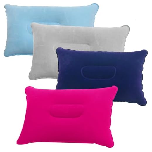 4Pcs Inflatable Pillow - 34*22cm Inflatable Pillows for Camping, Ultralight Compact Blow Up Pillow, Sunbed Pillows for Sun Loungers, Portable Inflatable Pillows for Beach Travel Outdoor Neck Support