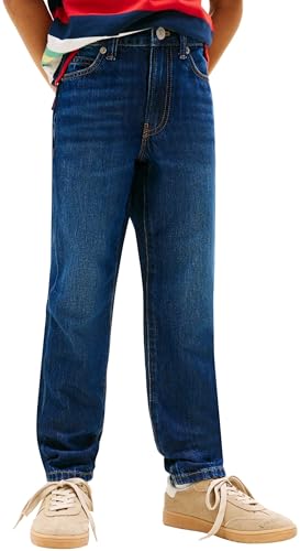 Tommy Hilfiger Boy's Straight Dark Blue Jeans KB0KB10399 Jeans, Denim (Darkused), 16 Years