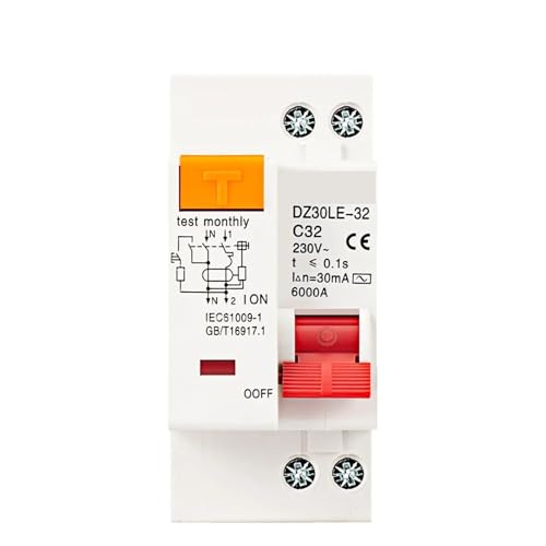Disjoncteur différentiel AC 230V contre court-circuit 1P+N