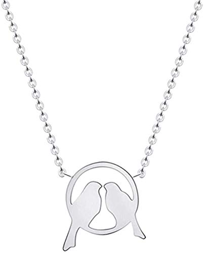 Preisvergleich Produktbild Halskette Double Birds Halskette Waiting Birds Choker Anhänger Geschenk Halskette Verlobungsschmuck