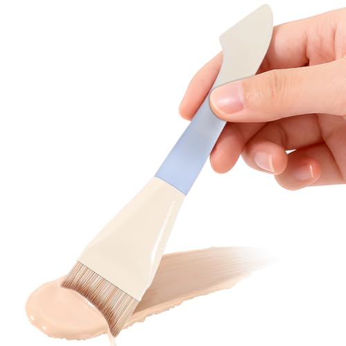 Tyinerc - Brocha de maquillaje líquido, aplicador plano de cerdas | Cepillo de maquillaje plano con cerdas sintéticas - para correctores faciales mujeres niñas en casa viaje fiesta oficina cita