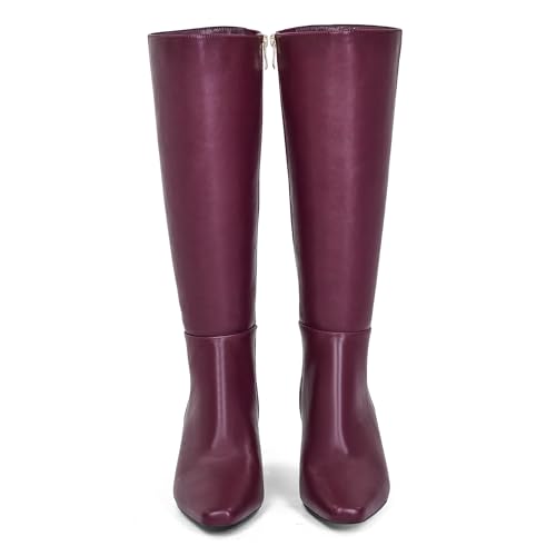 Image of GENSHUO Knee High Boots for Women, 2.3 Inch Low Kitten Heel Tall Boots, Square Toe Long Dress Boots with Side Zipper, Fall Winter