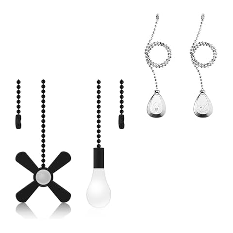 AIIGOU Ceiling Fan Pull Chain with Drop-Shape Pendant Fan Pull Cover