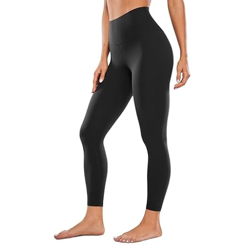 CRZ YOGA Womens Butterluxe High Waisted Yoga Leggings 25" - Double Seamed Buttery Soft Comfy Athletic Gym Workout Pants Black Medium Cover