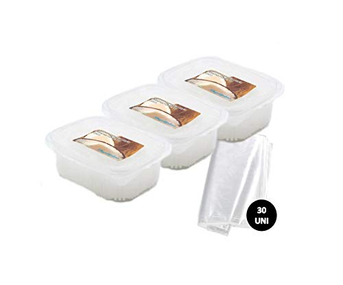 Parafina de Coco 1000ml X 3 Unidades + 30 Bolsas para Tratamiento de Parafina Manos y Pies Uso Profesional