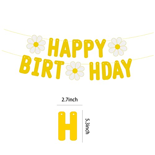 Yellow Flower Birthday Party Banner Decorations Yellow Birthday Banner Children's Banner Supplies #TOP1