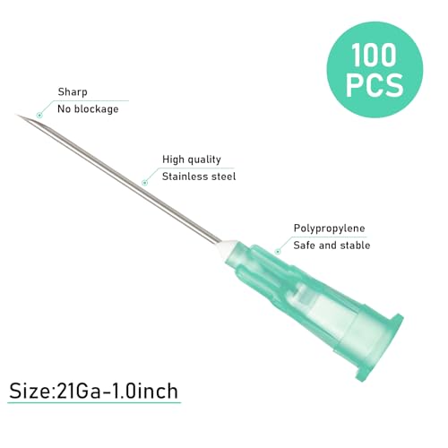 Image of 100 Pack 21 Gauge 1 Inch Lab Accessories, Individually Packaged. (21G-1 Inch)