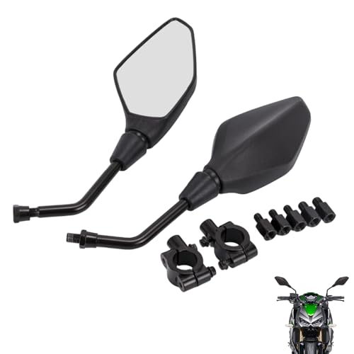 NYGHMY Motorcycle ATV Mirrors w/ 7/8" Handlebar Mount | 360° Ball-Type Adjustment | 8mm 10mm Threaded Bolt | Fits Scooter, Moped, Polaris Sportsman, Honda ATV, Dirt Bike Cruiser