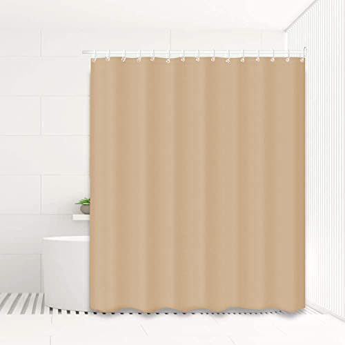 GREATOYAR Cortina Ducha Impermeable, Cortina Baño, Cortina Bañera Lavable, Shower Curtian, Antimoho, 10 Anillos Incluidos, 100% Vinilo, Beige, 140X180cm