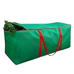 Christmas Tree Storage Bag, Stores 7.5ft Artificial Christmas Tree with Carry Handles and Dual Zipper, Protects Against Dust Insects, Durable Material, 48x14.5x20 Inches - Green