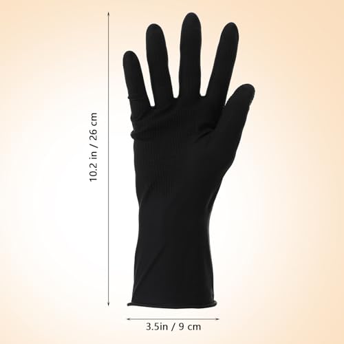 Guantes de látex negros reutilizables tamaño mediano SECFOU que evitan manchas, 10 u 2
