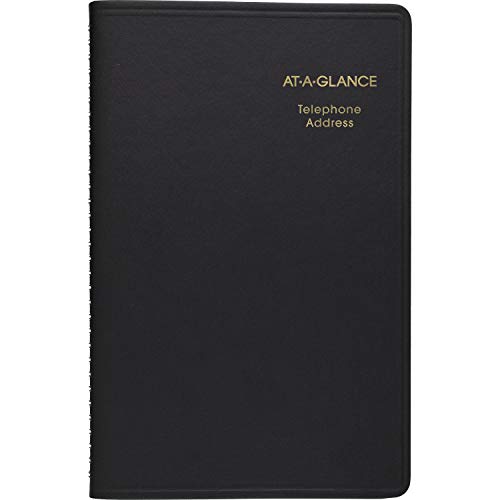 At-A-Glance Large Telephone & Address Book, 800+ Entries, 4-7/8" X 8" Page Size, Black (8001105) #TOP1