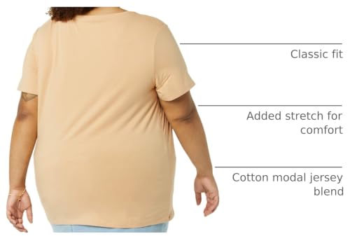 Image of Amazon Essentials Women's Plus Size Short-Sleeve V-Neck T-Shirt