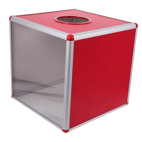 MAGICLULU Sleek Red Raffle Prize Box for Parties Fundraisers Interactive Voting Donation Box