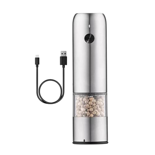 Macinapepe elettrico, macinasale, con macina in ceramica regolabile, macinaspezie in acciaio inossidabile, a batteria con, macina sale e pepe, elettrico, a batteria, lama in ceramica, macchina