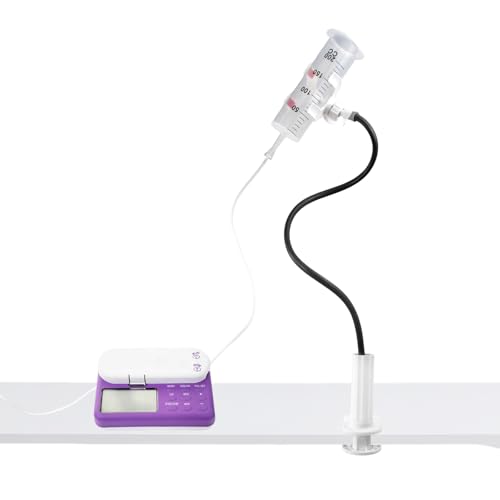 Adjustable Feeding Tube Holder Hands-Free Gravity Syringe Holder with Clamp Base and Flexible Arm IV Poles Portable for Enteral Gravity Feeding and Intravenous Infusion (Black)
