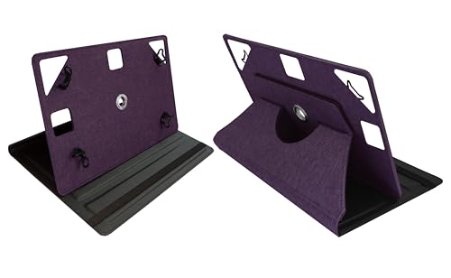 Image of ACM Rotating Nylon Case Cover Viewing Stand Compatible with Brave Ark 12.95 inch Tablet Front & Back Cover Purple