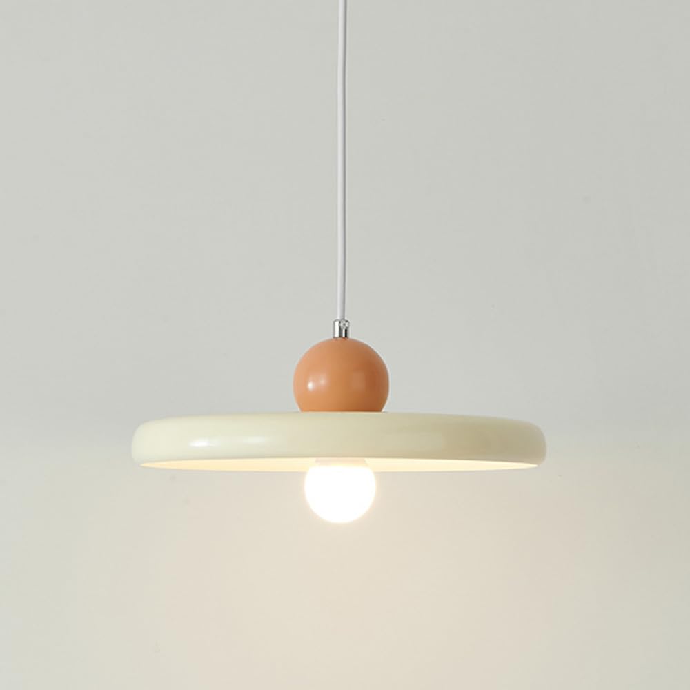 Suspension moderne ronde réglable en hauteur style crème 30cm