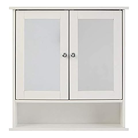 Premier Housewares White Bathroom Mirror Cabinet Cover