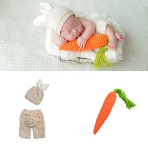 Newborn Baby Bunny Rabbit Knit Photography Prop Baby Outfits Diaper Costume - image 1