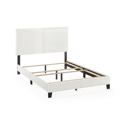 Furinno Pessac PU Leather Upholstered Platform, Full, White - image 5
