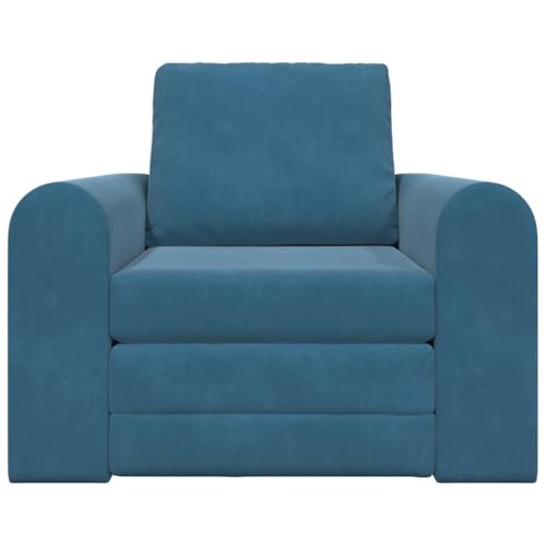 Iiaky Sofá Cama 1 plazas Sofá 1 Plazas Sofas de Salon 1 plazas Sistema Apertura de Libro o Clic-clac,Tapizado en Terciopelo -Azul-98 cm - imagen 5