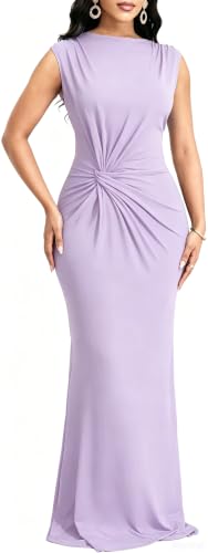 Image of SxClub Formal Dress for Women Cocktail Sexy Bodycon Sleeveless Evening Party Floor Length Long Prom Dresses