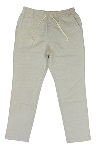 Nautica Mens Classic Fit Linen Pull-On Pants (as1, Alpha, m, Regular, Regular, Beige)