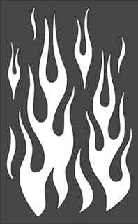 Flames Stencil Flame Fire Stencil Airbrush Flame Stencil Fire Stencils for Painting Flame Logo Arts and Crafts Scrapbooking Painting on The Wall Wood Glass Custom Cut Stencil 5x8 inch