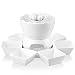 Malacasa FAVOR-003 Two-layer Ceramic Porcelain Tealight Candle Cheese Butter Chocolate Fondue Set with 6 Dipping Bowls 6 Forks, 9 x 7 x 6 inches, Ivory White