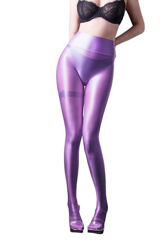 Image of Ultra Sheer Workout Leggings Shiny Tights for Women Control Top to Waist Pantyhose Tummy Control Glossy Panty Hose