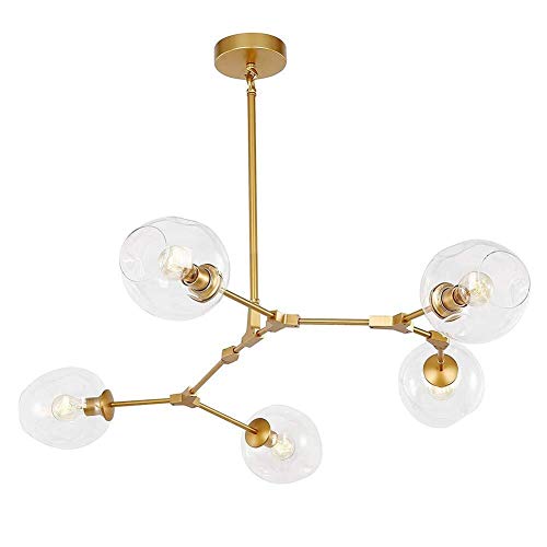 Suspension Spoutnik en verre à 9 lumières et éclairage vintage à hauteur réglable