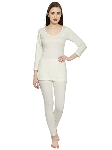 Image of ONN Women's Cotton 3 /4th Sleeve UNeck Thermal Top /Bottom Set