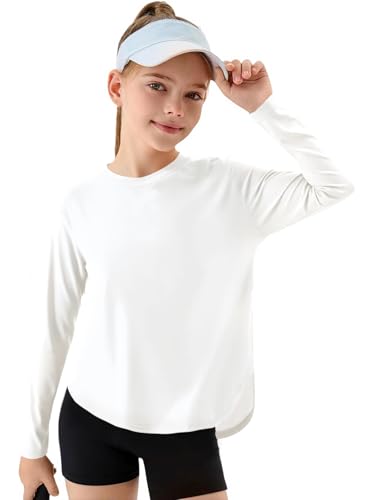 Reviews de Ropa de Balonmano para Niña - 5 favoritos. 46 Haloumoning - Camisetas deportivas de manga larga para niñas, camisetas deportivas activas, de secado rápido, camisetas básicas de 5 a 14 años, Blanco, 9-10 Años