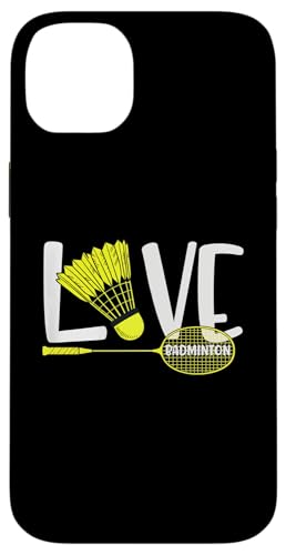LOVE BADMINTON Cute Racket and Shuttlecock Sports Fan Player X}zP[X iPhone 14 Plus p
